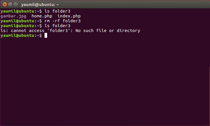 Cara Hapus Folder Tidak Kosong Menggunakan Terminal